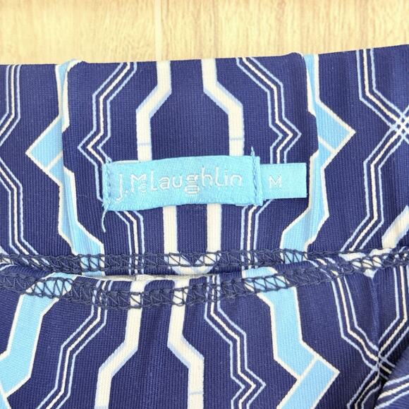 J Mclaughlin Skort Catalina Cloth Skirt Size M Blue White Geometric Print Sport - Picture 11 of 12